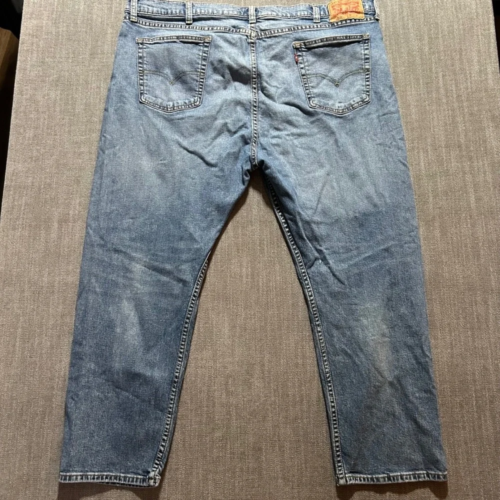 Levi's 502 Taper Jeans Mens 44x28 Blue Medium Wash Stretch Denim Tapered Leg